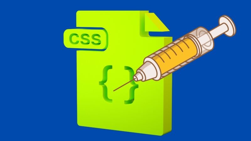 An Image of squarespace css injection example with syringe for fun